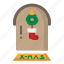 door, decoration, mistletoe, sock, christmas, xmas 