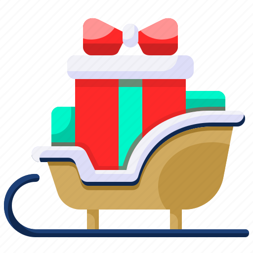 Sled, xmas, sleigh, christmas, presents, gift box icon - Download on Iconfinder