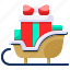 sled, xmas, sleigh, christmas, presents, gift box 