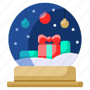 snow globe, gift box, christmas, decoration, xmas, presents, winter
