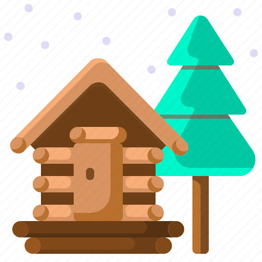 Home, christmas, tree, winter, wooden, house, snow icon - Download on Iconfinder