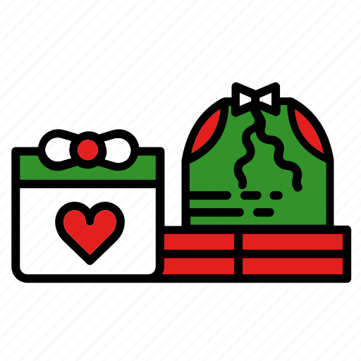 Bag, bow, christmas, gift, heart, new year icon - Download on Iconfinder