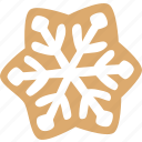snowflake, gingerbread, christmas, cookie, snow