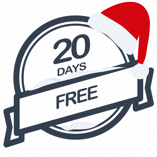Christmas, days, free, guarantee, label, period, santa icon - Download on Iconfinder