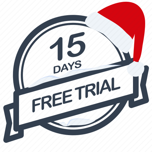 Christmas, days, free, guarantee, label, santa, trial icon - Download on Iconfinder