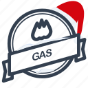 christmas, gas, guarantee, label, santa 
