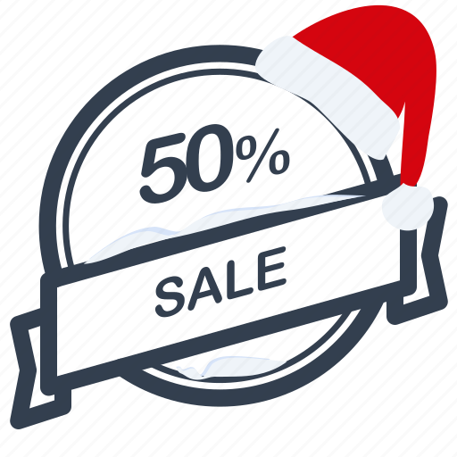 Christmas, guarantee, label, percent, sale, santa icon - Download on Iconfinder