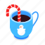 cup, sugar, winter, candy cane 