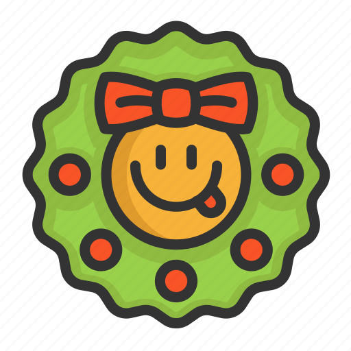 Cartoon, christmas, cute, funny, wreath icon - Download on Iconfinder