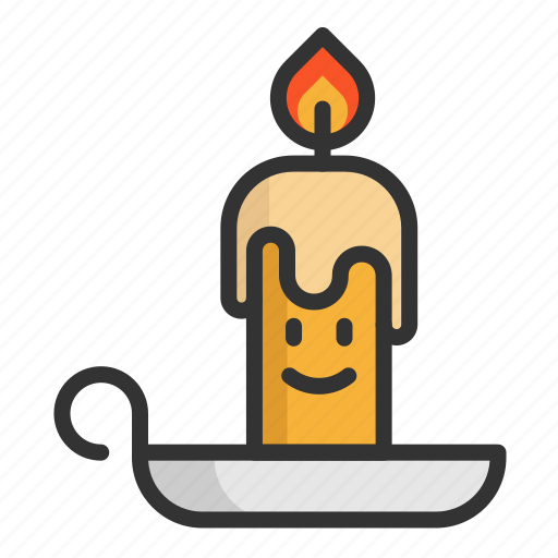 Candle, cartoon, christmas, cute, funny, light icon - Download on Iconfinder