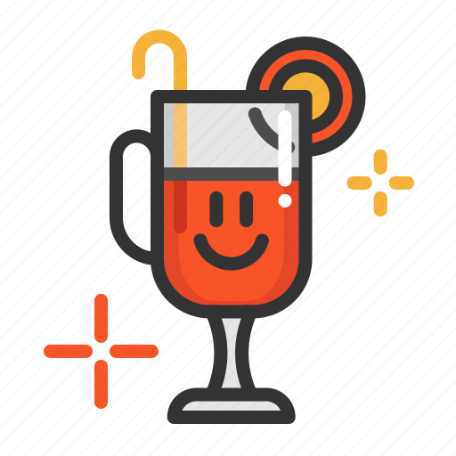 Cartoon, christmas, cute, funny, mulled wine, wine icon - Download on Iconfinder