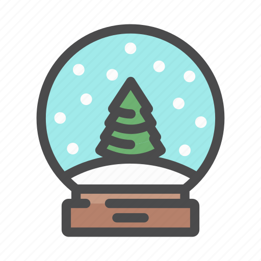 Globe, ball, glass, decoration, christmas, snow icon - Download on Iconfinder