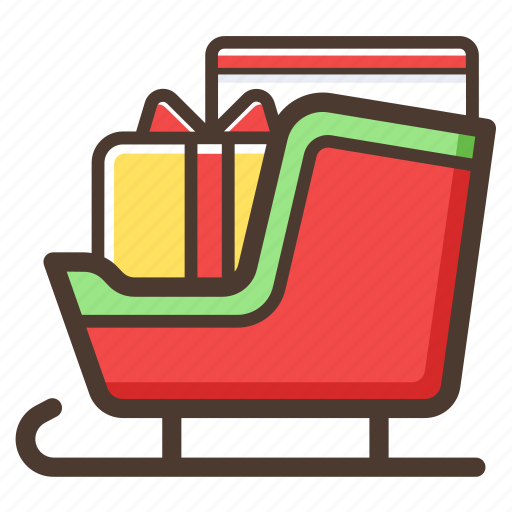 Sled, christmas, sleigh, gift icon - Download on Iconfinder