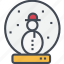 christmas, globe, ornaments, snow, snowman 