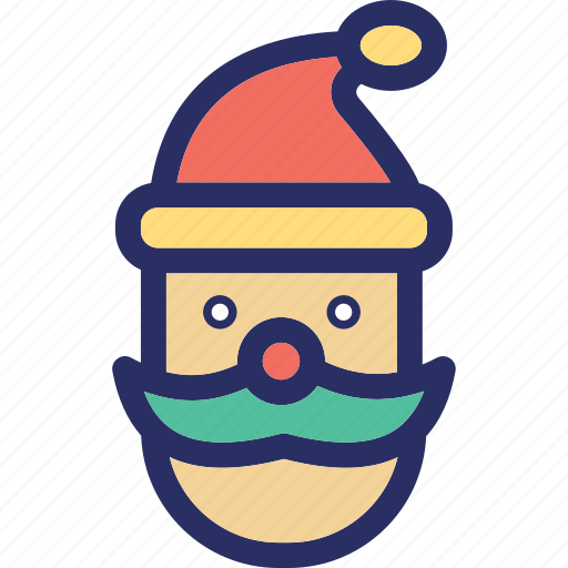 Christmas santa, face, get up, mustache, santa icon - Download on Iconfinder