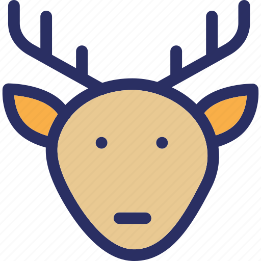 Reindeer face, christmas face, animal, face, head icon - Download on Iconfinder