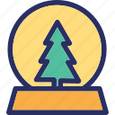 fir tree, christmas snowglobe, decoration, decorative