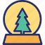 fir tree, christmas snowglobe, decoration, decorative 