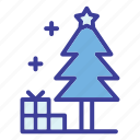 tree, gift and tree, christmas, christmas tree, surprise, merry christmas, noel, pine tree, decoration