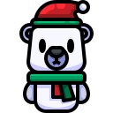 bear, polar bear, santa hat, scarf, winter