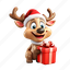 christmas, reindeer, winter, celebration, animal, gift, decoration, xmas 