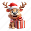 christmas, reindeer, xmas, gift, deer, animal, winter 