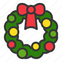 christmas, ornament, wreath, xmas