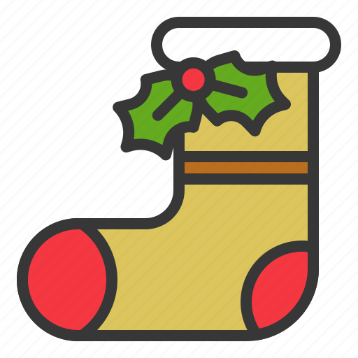 Christmas, fashion, holly, sock icon - Download on Iconfinder