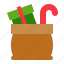 bag, christmas, gift, merry, santa bag 
