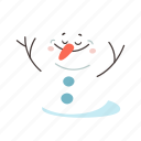 snowman, flat, icon, christmas, snow, globe, winter
