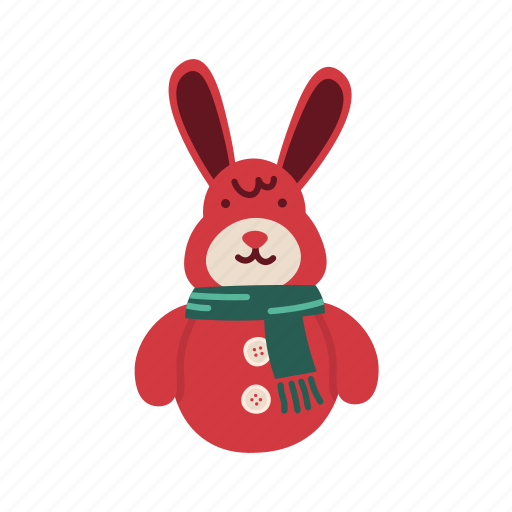 Funny, red, rabbit, flat, icon, christmas, socks icon - Download on Iconfinder