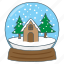 snow, globe, winter, xmas, christmas, tree, decoration 