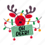 oh, deer, christmas, festive, celebration, typography 