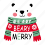 winter, bear, clothing, greeting, typography, christmas 