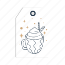 flat, icon, tag, christmas, label, badge, banner, snow, drink