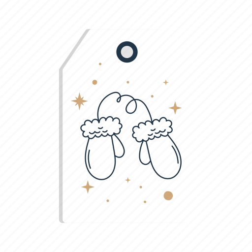 Gloves, flat, icon, tag, christmas, label, badge icon - Download on Iconfinder