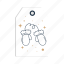 gloves, flat, icon, tag, christmas, label, badge, banner, snow 