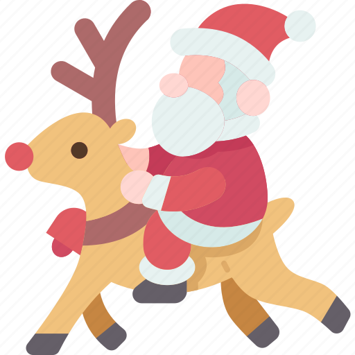 Santa, riding, christmas, sleigh, festive icon - Download on Iconfinder