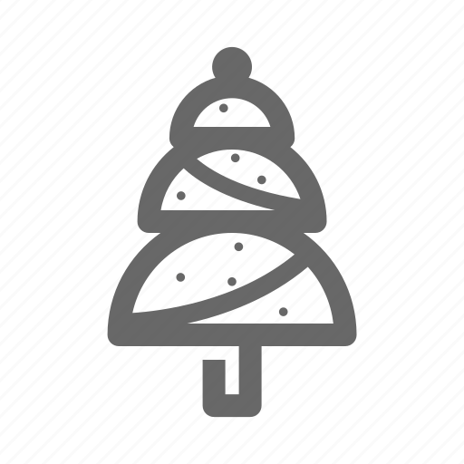 Christmas, decorative, greeting, line, season, tree icon - Download on Iconfinder