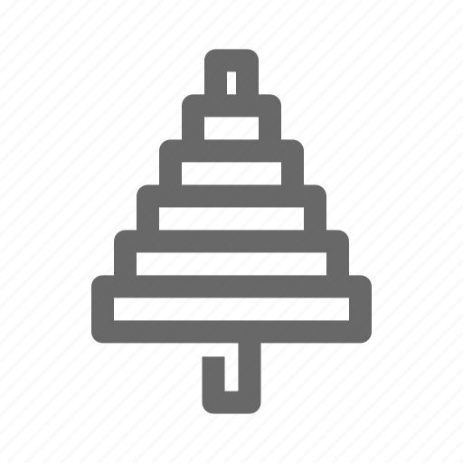 Christmas, decorative, greeting, line, season, tree icon - Download on Iconfinder