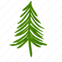 christmas, tree, decorative, watercolor, holiday, decoration, xmas, green