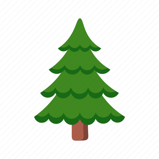 Flat, icon, evergreen, ceder, christmas, decorated, tree icon - Download on Iconfinder