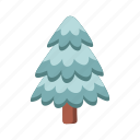 winter, outdoor, decor, flat, icon, christmas, decorated, tree, coniferous