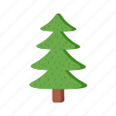 christmas, flat, icon, evergreen, tree, decorated, coniferous, trees