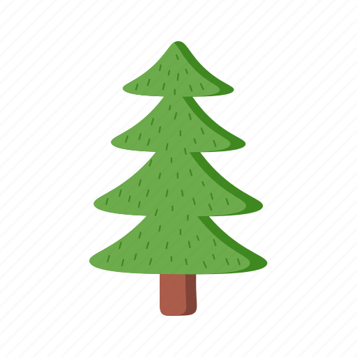 Christmas, flat, icon, evergreen, tree, decorated, coniferous icon - Download on Iconfinder