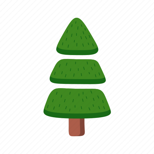 Christmas, evergreen, flat, icon, outdoor, decorated, tree icon - Download on Iconfinder