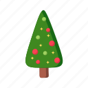 christmas, flat, icon, evergreen, winter, decorated, tree, coniferous, trees