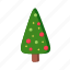 christmas, flat, icon, evergreen, winter, decorated, tree, coniferous, trees 