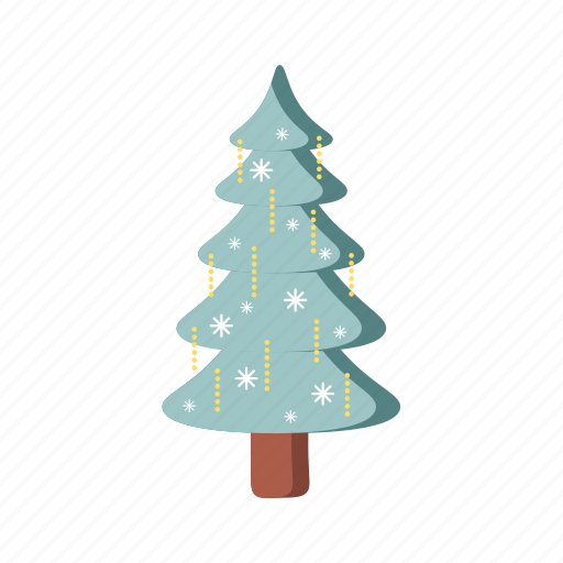 Christmas, white, light, flat, icon, decorated, tree icon - Download on Iconfinder