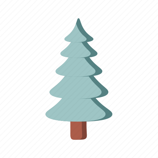 White, flat, icon, christmas, decorated, tree, coniferous icon - Download on Iconfinder